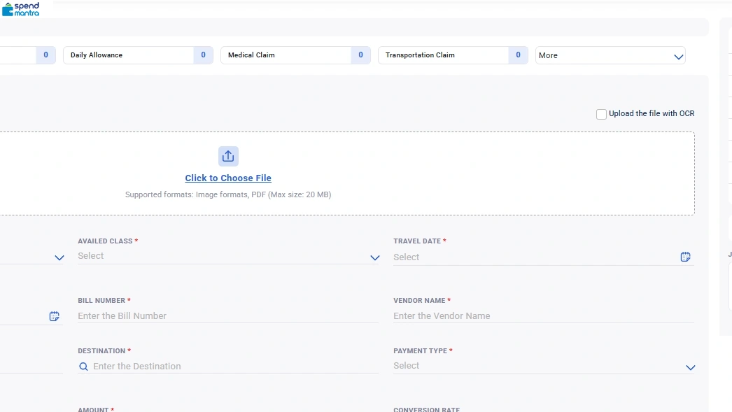 Scanning of Bills Using OCR